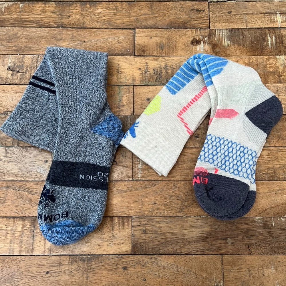 Bombas Merino Wool Blend Hiking Socks 2 Pack Large & Medium Compression Unisex
